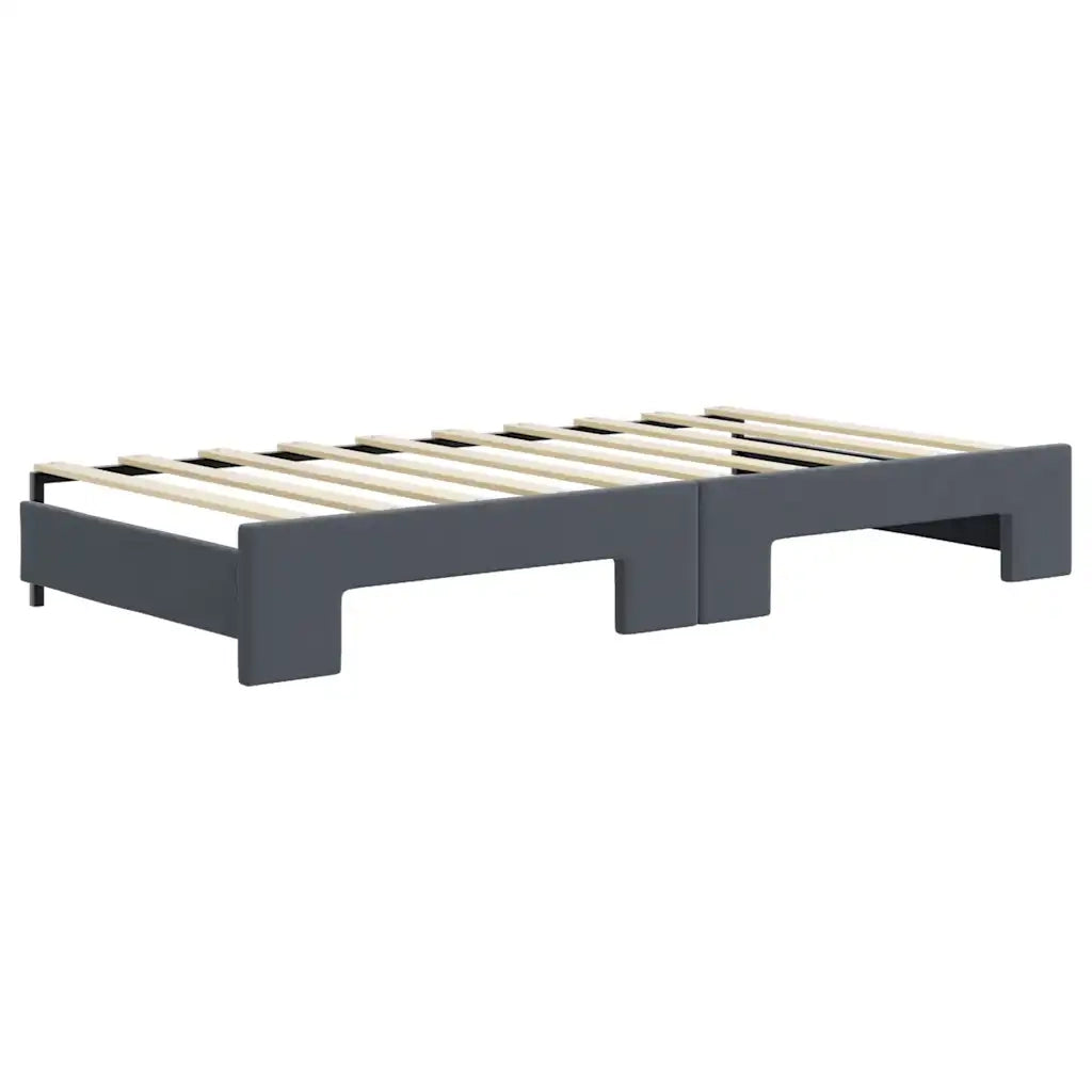 Divano Letto Estraibile Cassetti-Sofa Letto-Daybed Grigio Scuro 90x190cm Velluto 663619