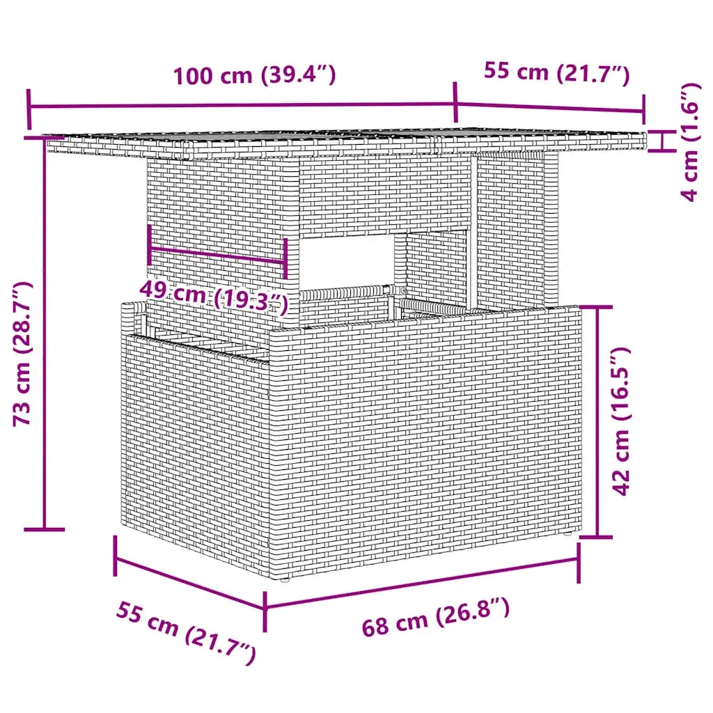 Set Divani da Giardino 2 pz con Cuscini Grigio Polyrattan Vetro