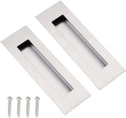 Maniglie in acciaio inossidabile per porta scorrevole (2 pezzi) - Maniglia sommersa - Maniglie per mobili in metallo - Forma rettangolare - Lavorata a sbalzo - 150 x 50 mm