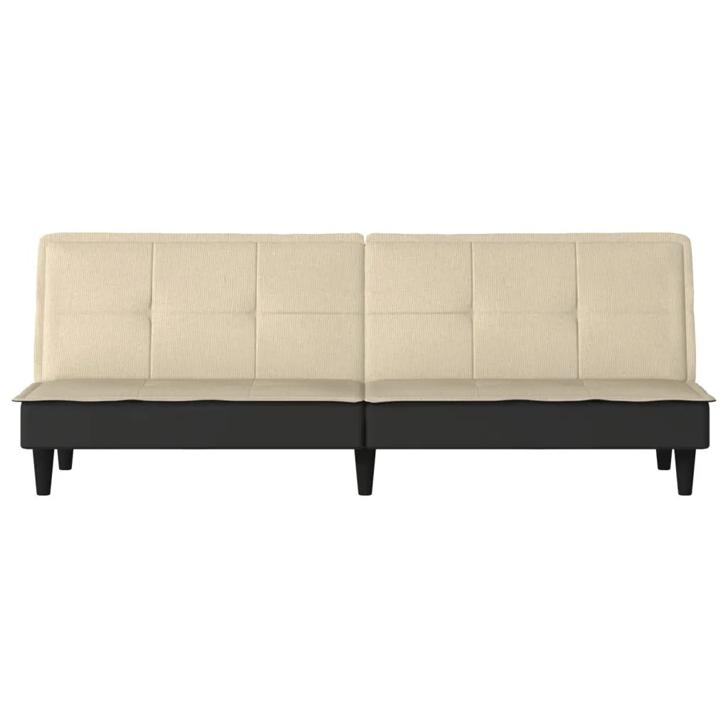 Divano Letto Crema in Tessuto 351916