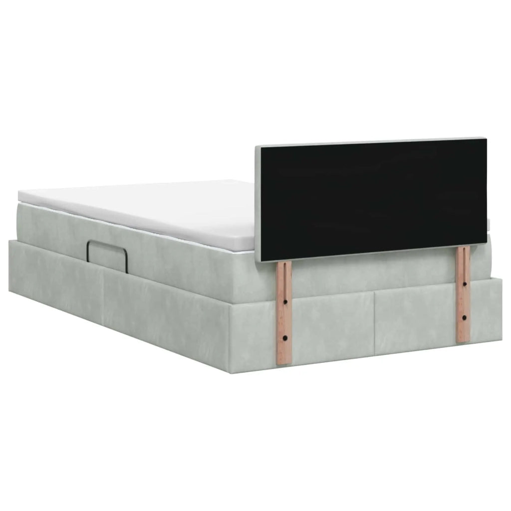 Letto con Contenitore Grigio Chiaro 120 x 200 cm Velluto 3458799