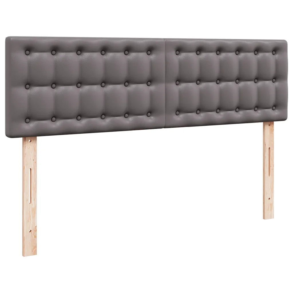 Struttura Letto Pouf con Materassi Grigio 160x200 cm Similpelle 3311954