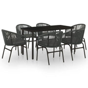 Set da pranzo da giardino per esterni 7 pezzi mobili grigi 02_0013957