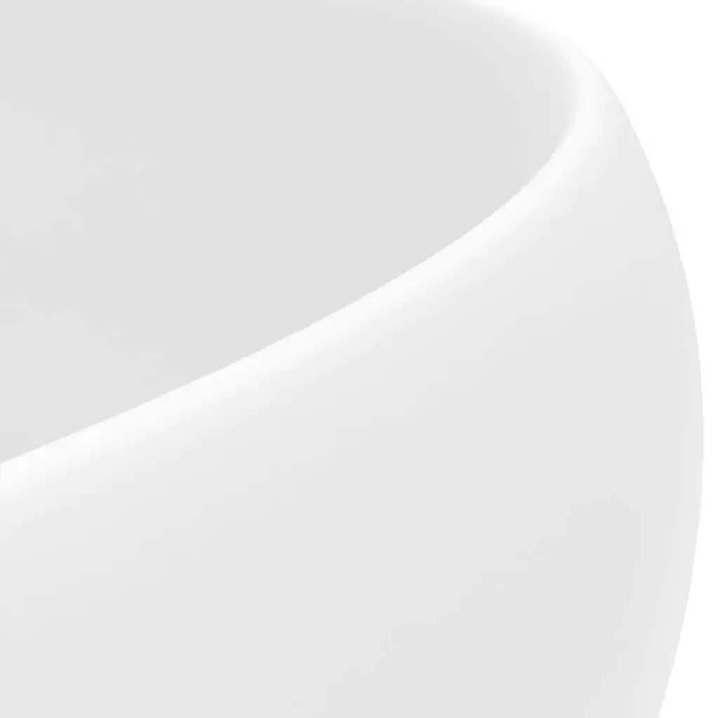Lavandino-Lavello Lusso Rotondo Bianco Opaco 40x15 cm in Ceramica