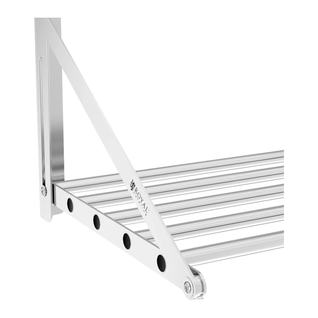 Mensola da parete pieghevole professionale con barre 120 x 45 cm 40 kg acciaio inox 14_0001566