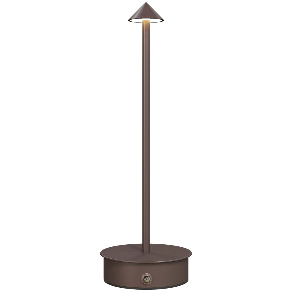 Lampada da Tavolo Touch Luce Led 3 Tonalità Ricaricabile con USB in Acciaio Caffè