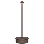 Lampada da Tavolo Touch Luce Led 3 Tonalità Ricaricabile con USB in Acciaio Caffè