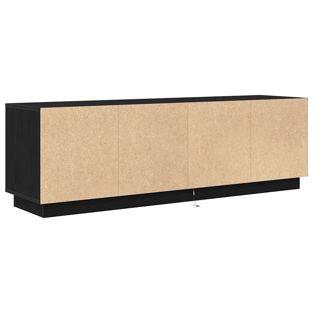 Mobile Porta TV con Luci LED Rovere Nero 160,5x41x50 cm 3328427