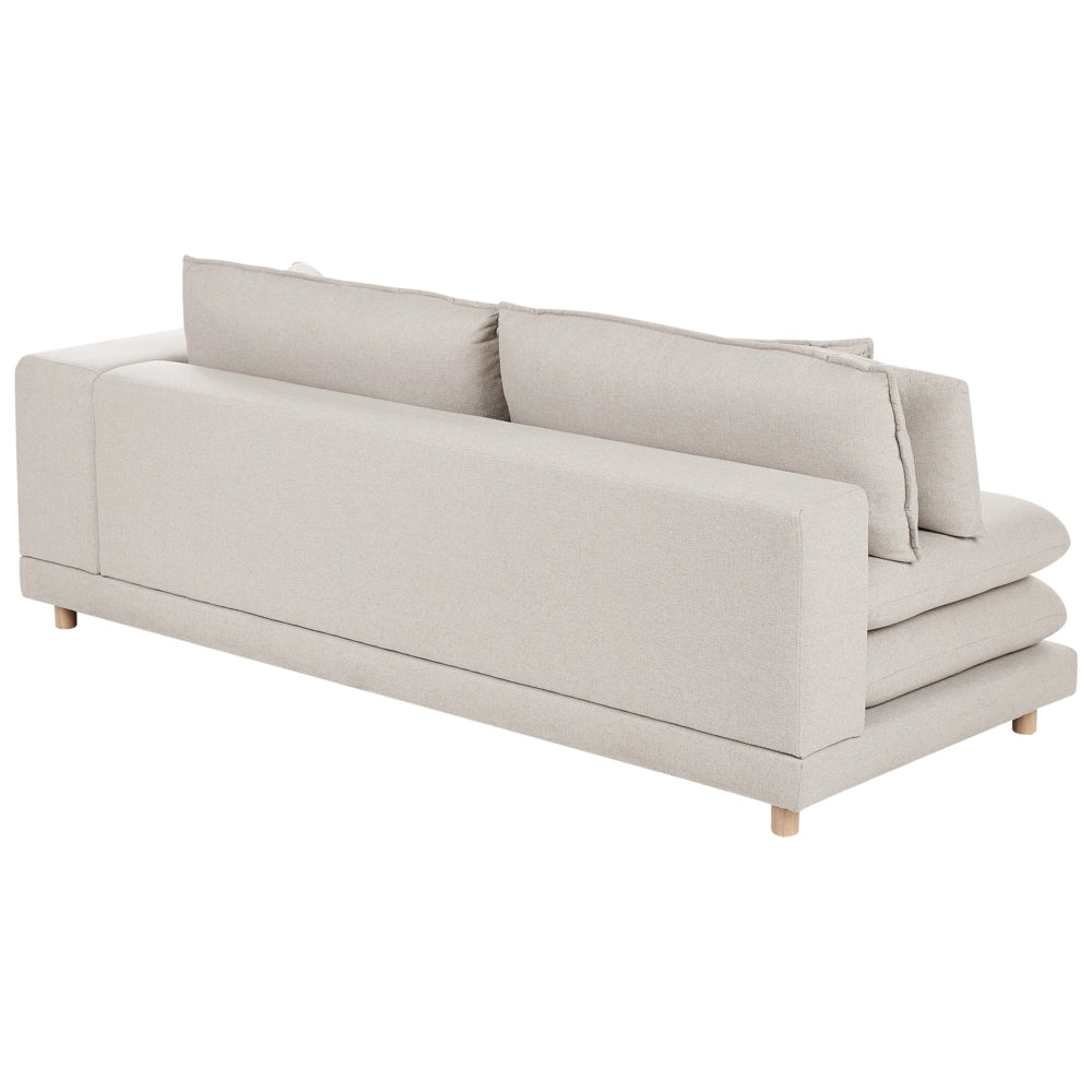 Divano moderno modulare a 2 posti imbottito tessuto poliestere beige chiaro con schienale imbottito stile moderno classico