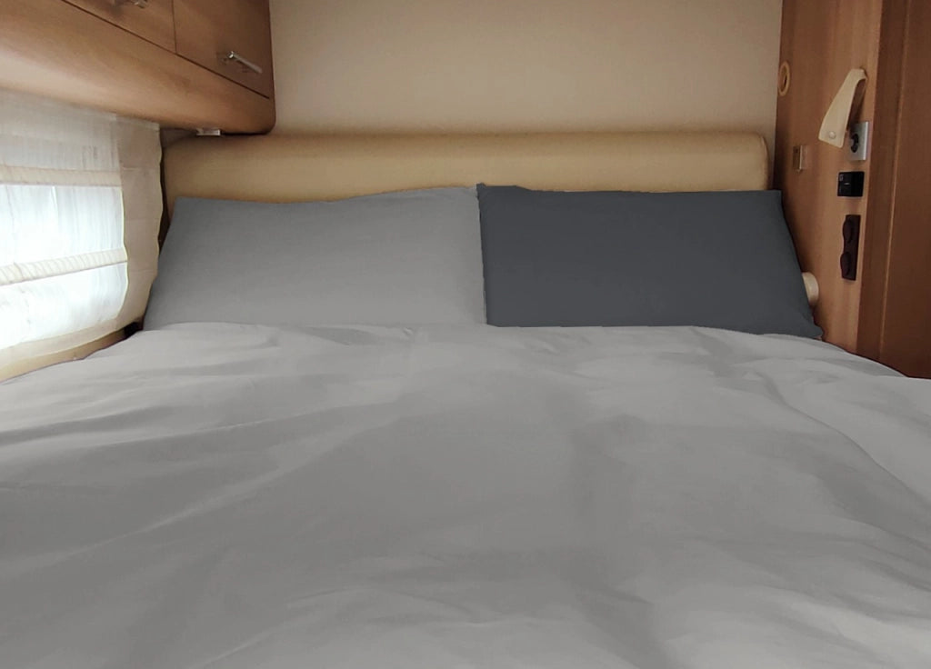 Sacco Copripiumino Camper Roulotte 100% Cotone PERSONALIZZABILE Tinta Unita Double Face - Singolo - Sassi-Piombo