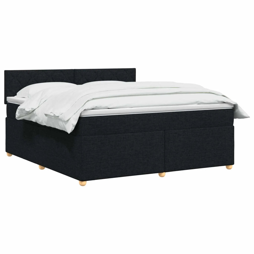 Letto box spring con materasso Nero 140 x 200 cm Tessuto 3450981