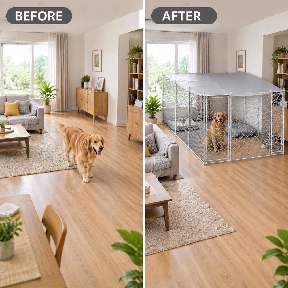 Dog Cage Silver 400 X 200 X 256 Cm Galvanized Steel