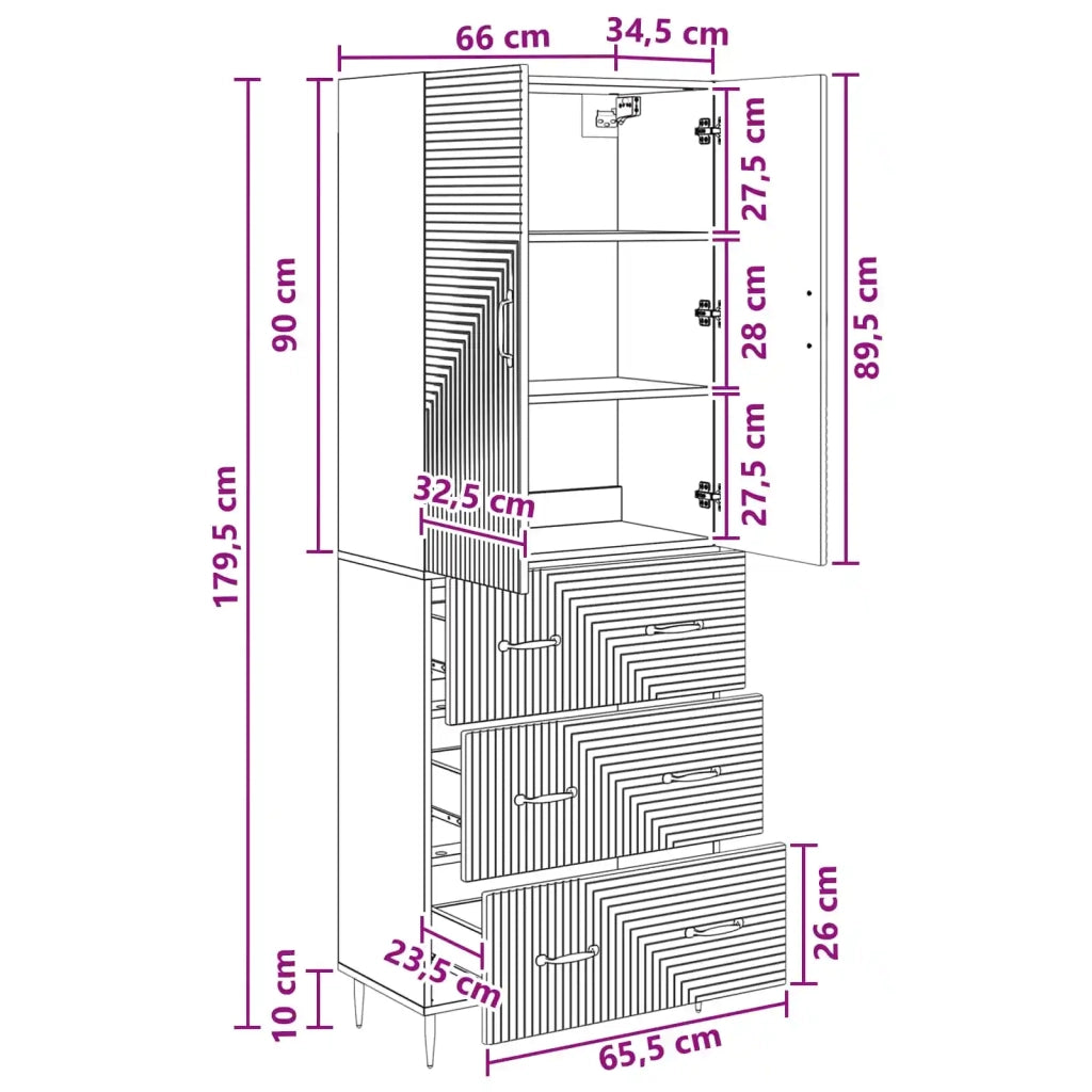 Set di armadi 2 pcs Rovere Artigianale 66 x 34,5 x 90 cm 3416645