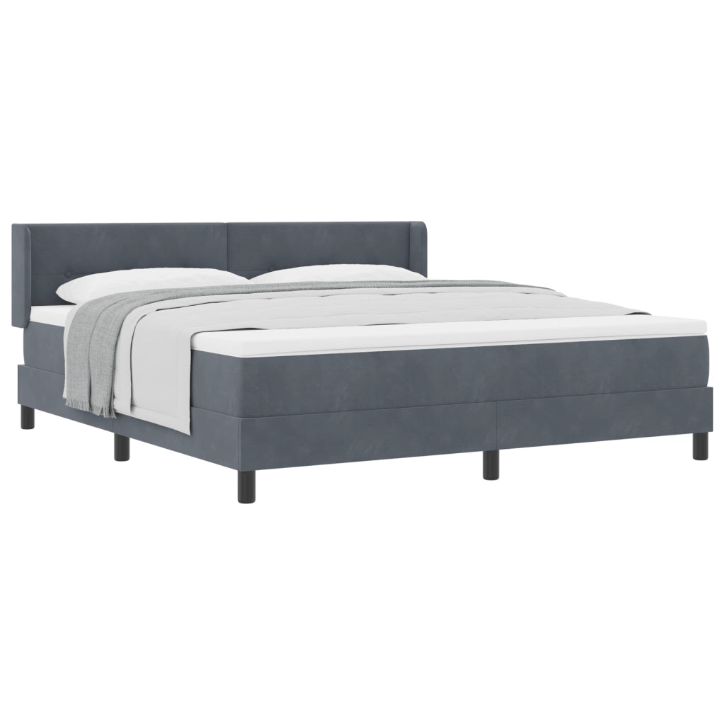 Letto a box con materasso Grigio Scuro 180x200 cm in Velluto