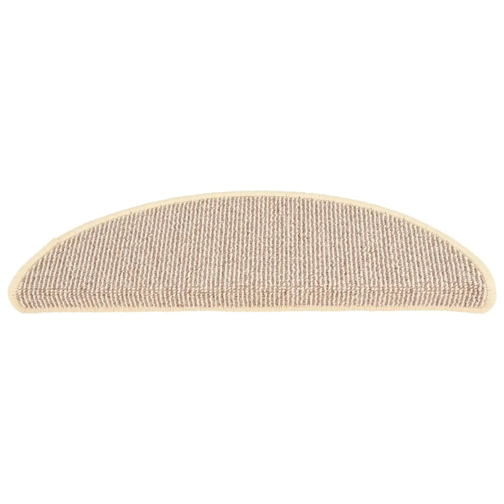 Tappetini per scale 15 pz 56x17x3 cm Bianco e Marrone Semicircolari 149852
