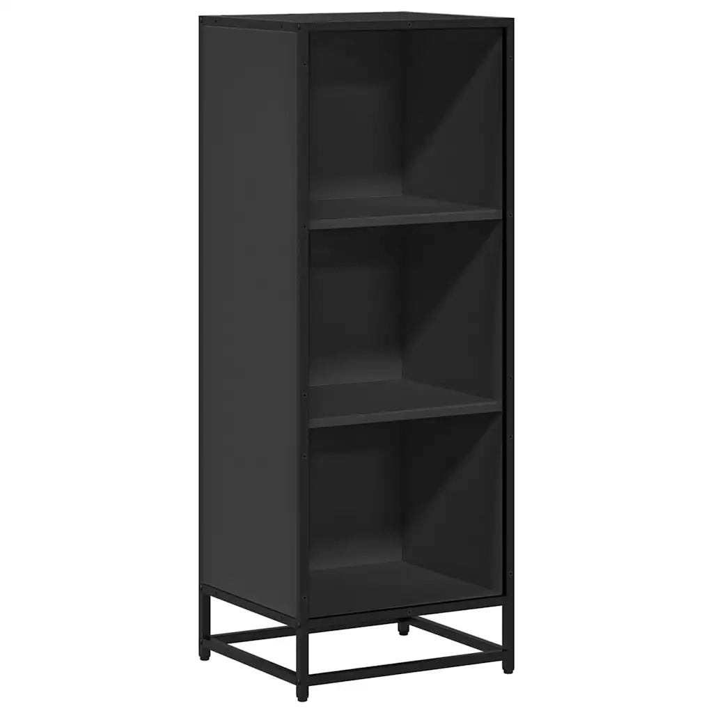 Libreria-Scaffale per Libri-Mobile di Stoccaggio Nera 40x35x107,5 cm in Legno Multistrato