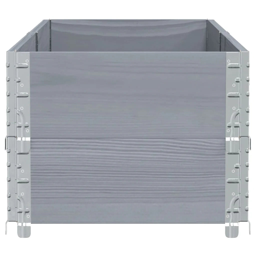 Vassoio per fioriera aiuola rialzata piante fiori terrazza giardino 150 x 50 cm legno massello di pino grigio 02_0037434
