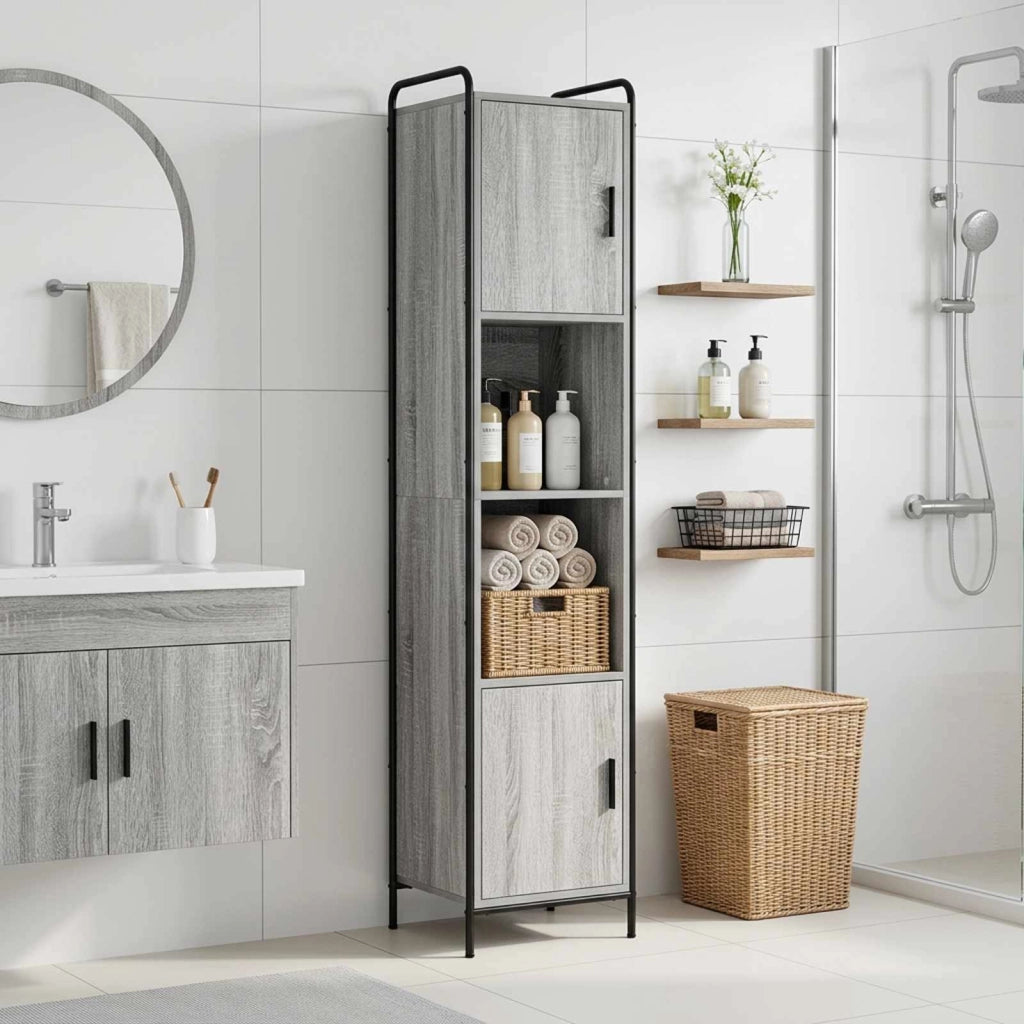 Mobile da Bagno Sonoma grigio 46 x 36 x 181 cm 8014031