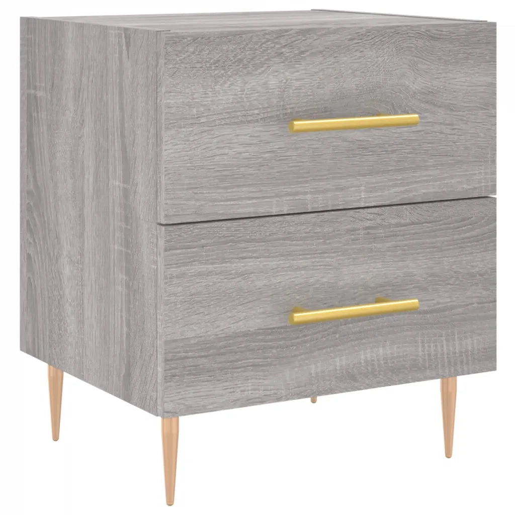 Set di 2 Comodini | Armadio da Notte | Mobiletto da notte Grigio Sonoma 40x35x47,5 cm in Legno Multistrato