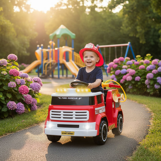Macchina Elettrica per Bambini Camion dei Pompieri Telecomandato 12V 7,5Ah Rosso