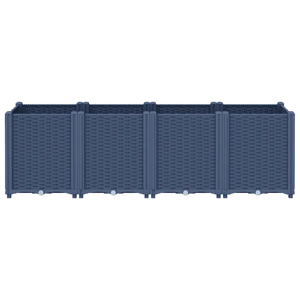 Fioriera da Giardino Grigio Blu 160x40x53 cm in PP 367856