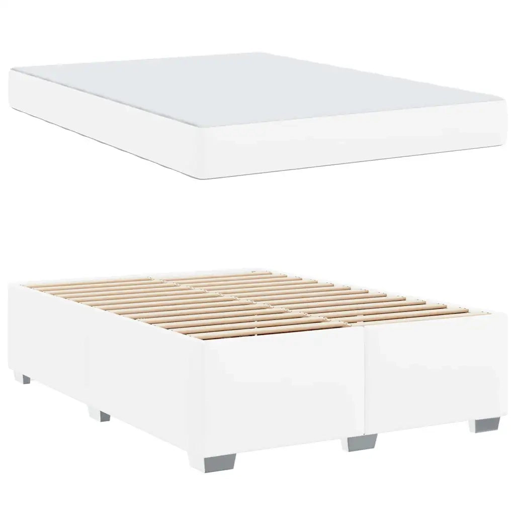 Struttura del letto con materasso Bianco 160 x 200 cm Tessuto