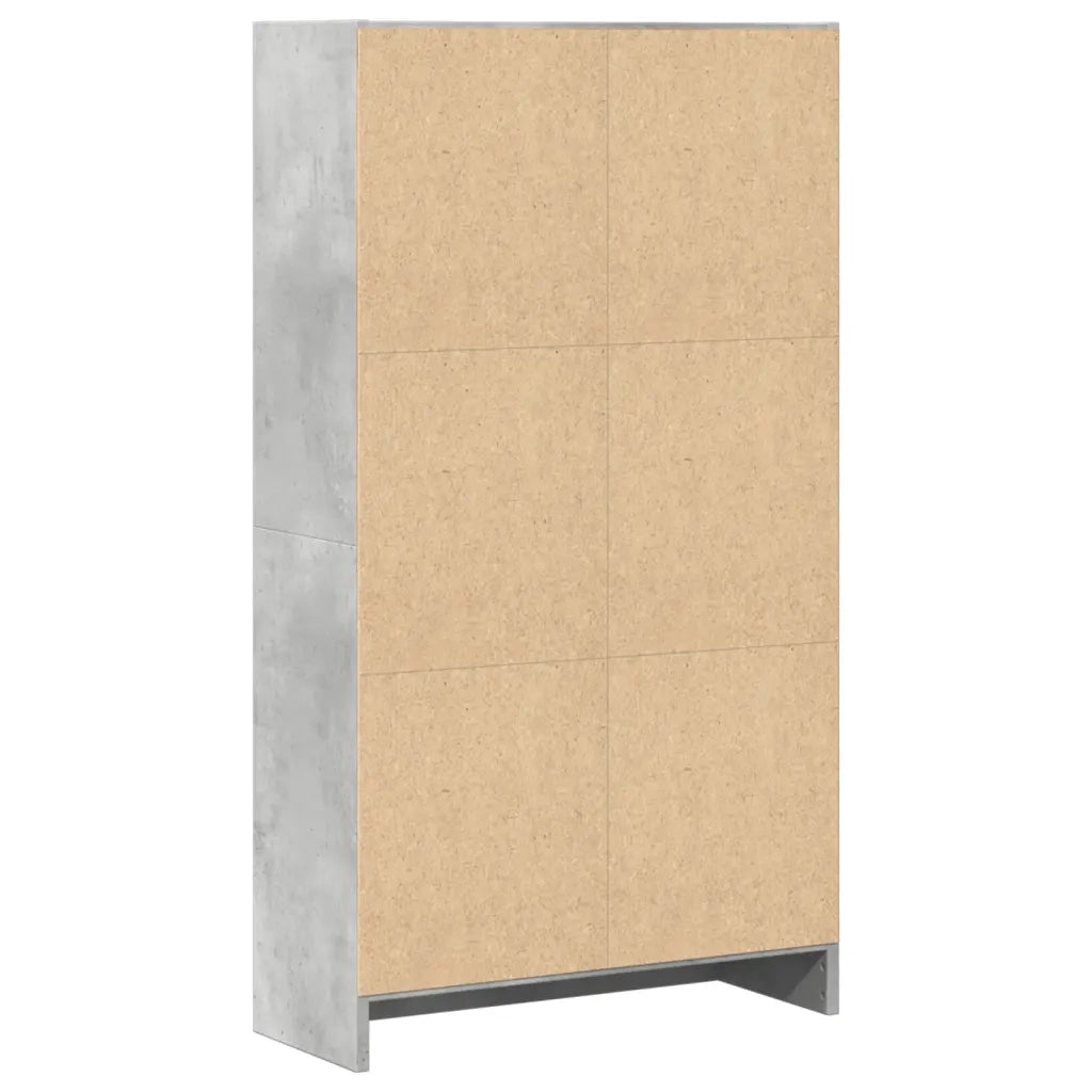 Libreria-Scaffale per Libri-Mobile di Stoccaggio Grigio Cemento 60x24x109 cm in Truciolato