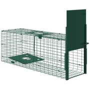 Gabbia Trappola per Animali Piccoli con Una Porta e Maniglia, 80x25x30 cm, Verde Scuro