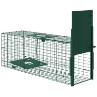 Gabbia Trappola per Animali Piccoli con Una Porta e Maniglia, 80x25x30 cm, Verde Scuro