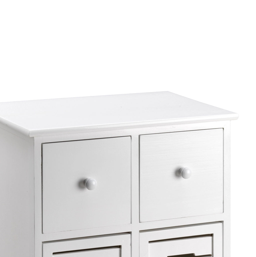 Mobiletto soggiorno, 6 cassetti in legno paulownia bianco 50x32x75H Slome