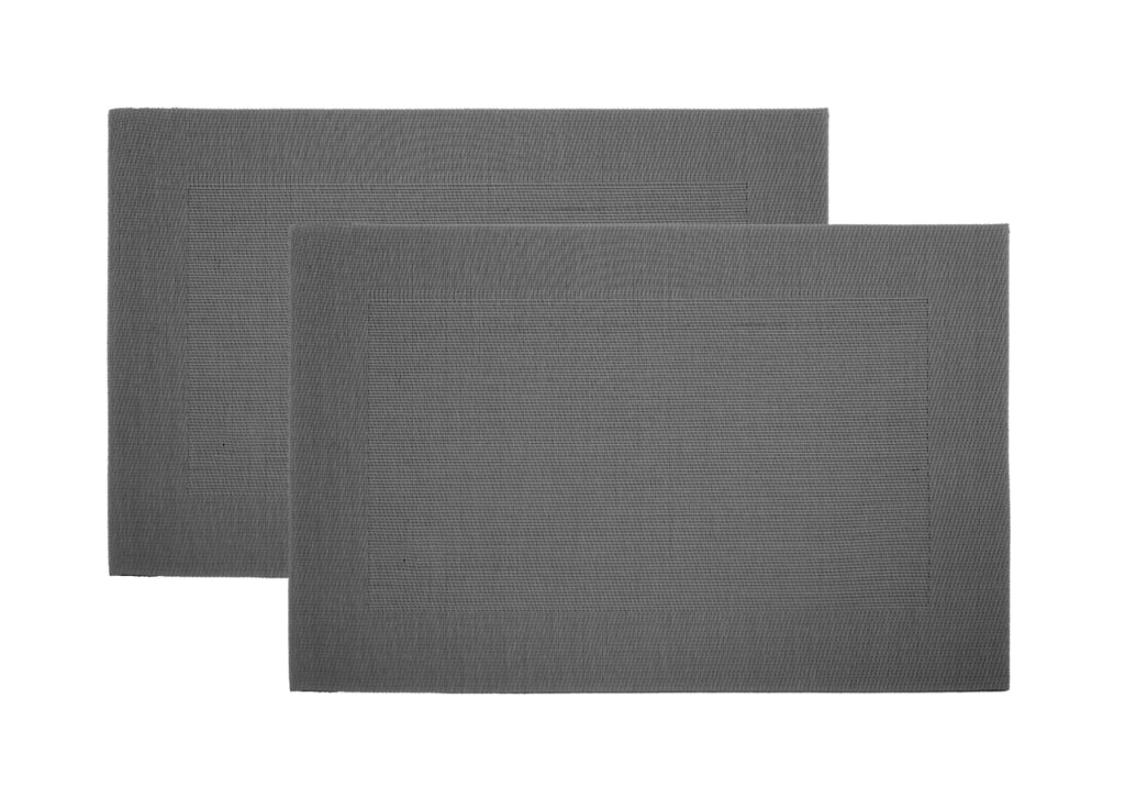 Set Tovagliette Americane Cucina Antiscivolo In Tinta Unita Lavabili - Set 2 - Stone