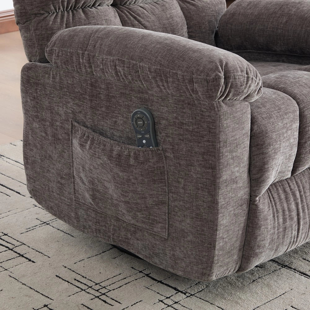 Poltrona Relax Elettrica Girevole 360¡ã con Massaggio, Riscaldamento e Poggiapiedi ¨C MINIMAL ¨C Grigio