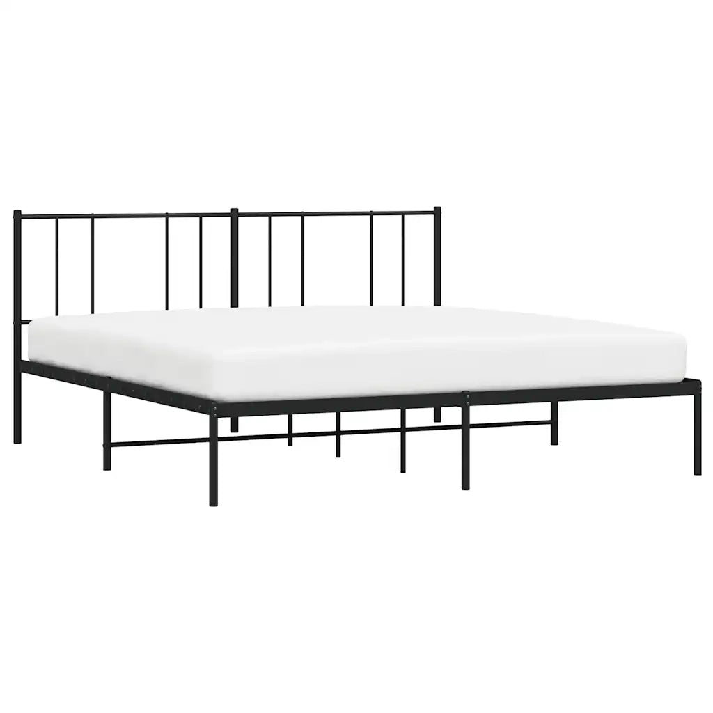 Giroletto con Testiera-Struttura Letto con testiera in Metallo Nero 183x213 cm 965099