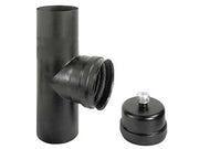 RACCORDO A T F/F PER STUFE A PELLET NERO OPACO ALA PELLET ECO  F/F ø mm.80    ALA