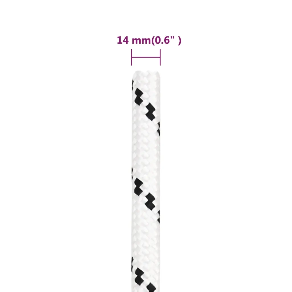 Corda | Fune Intrecciata per Barca Bianca 14 mm x 25 m Poliestere