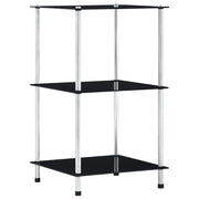 Scaffale a 3 Livelli Nero 40x40x67 cm in Vetro Temperato cod mxl 13807