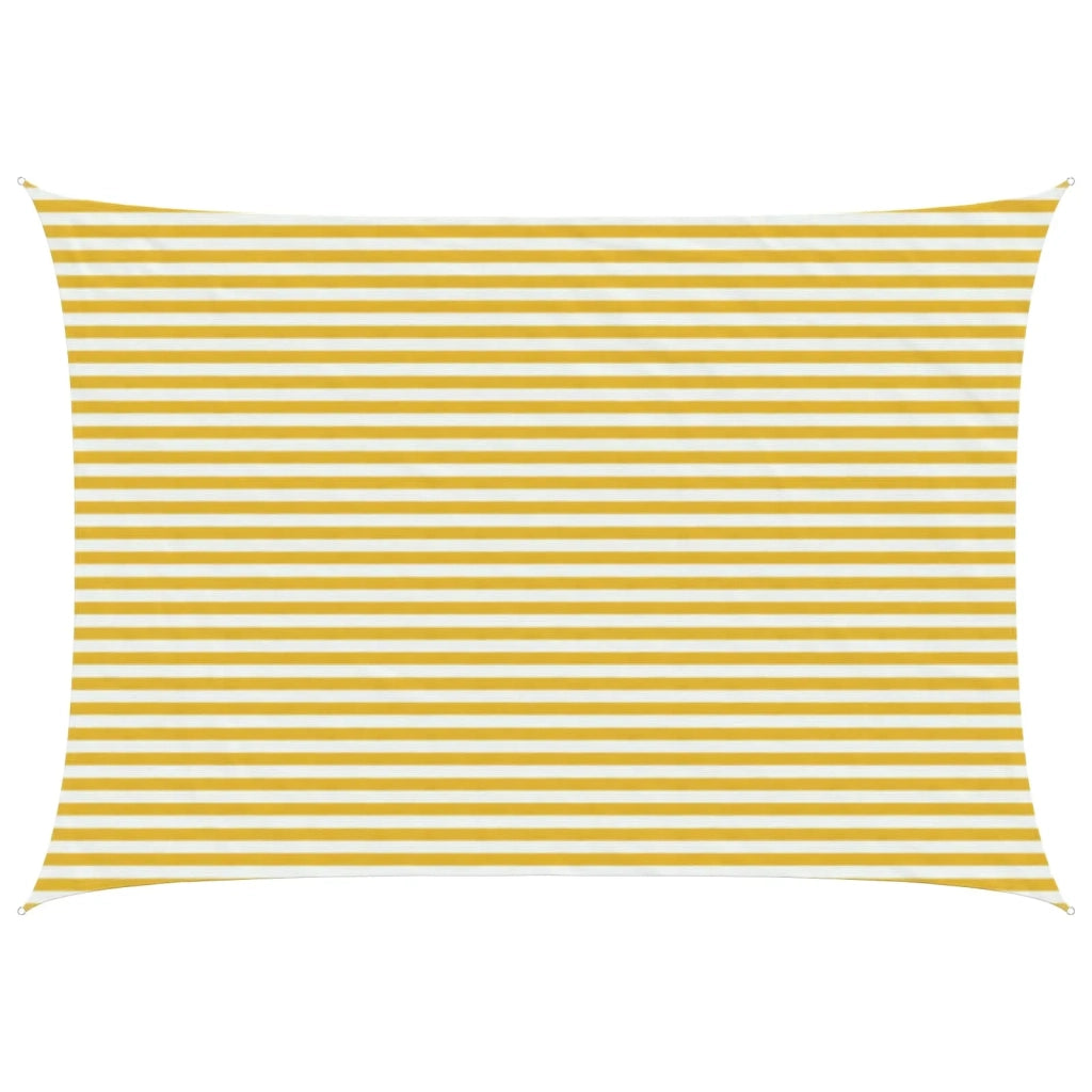 Vela Parasole | Telo Ombra | Vela da ombra Giallo e Bianco 3,5 x 4,5 m HDPE