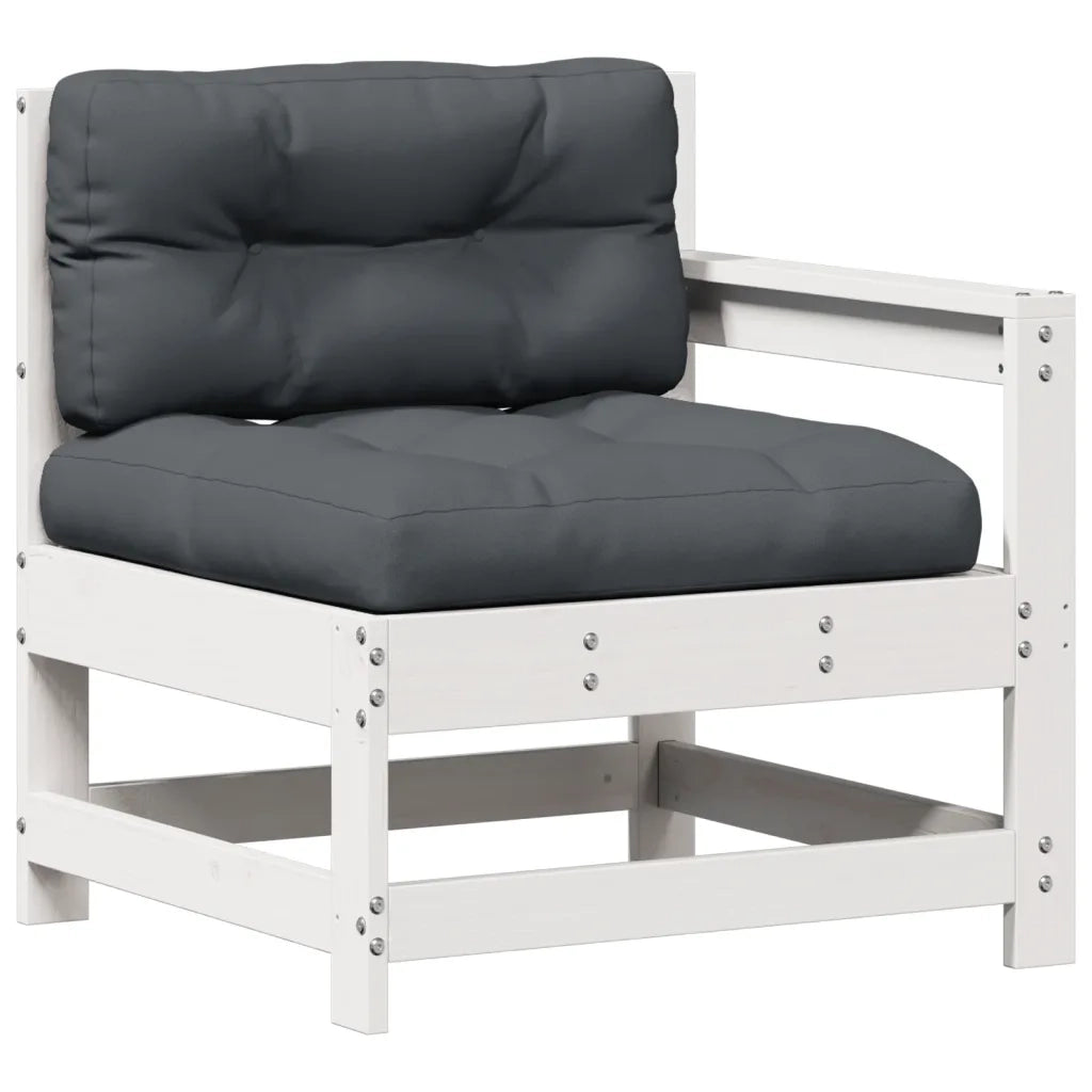 Set Salotto da Giardino 6 pz Bianco in Legno Massello di Pino 3250929