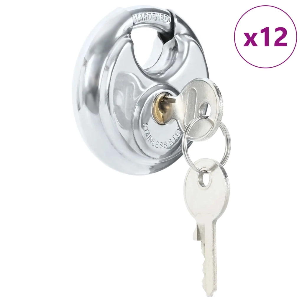 Lucchetti Discus con Chiavi 12 pz Argento 6 x 2.3 x 6 cm CFW3836014