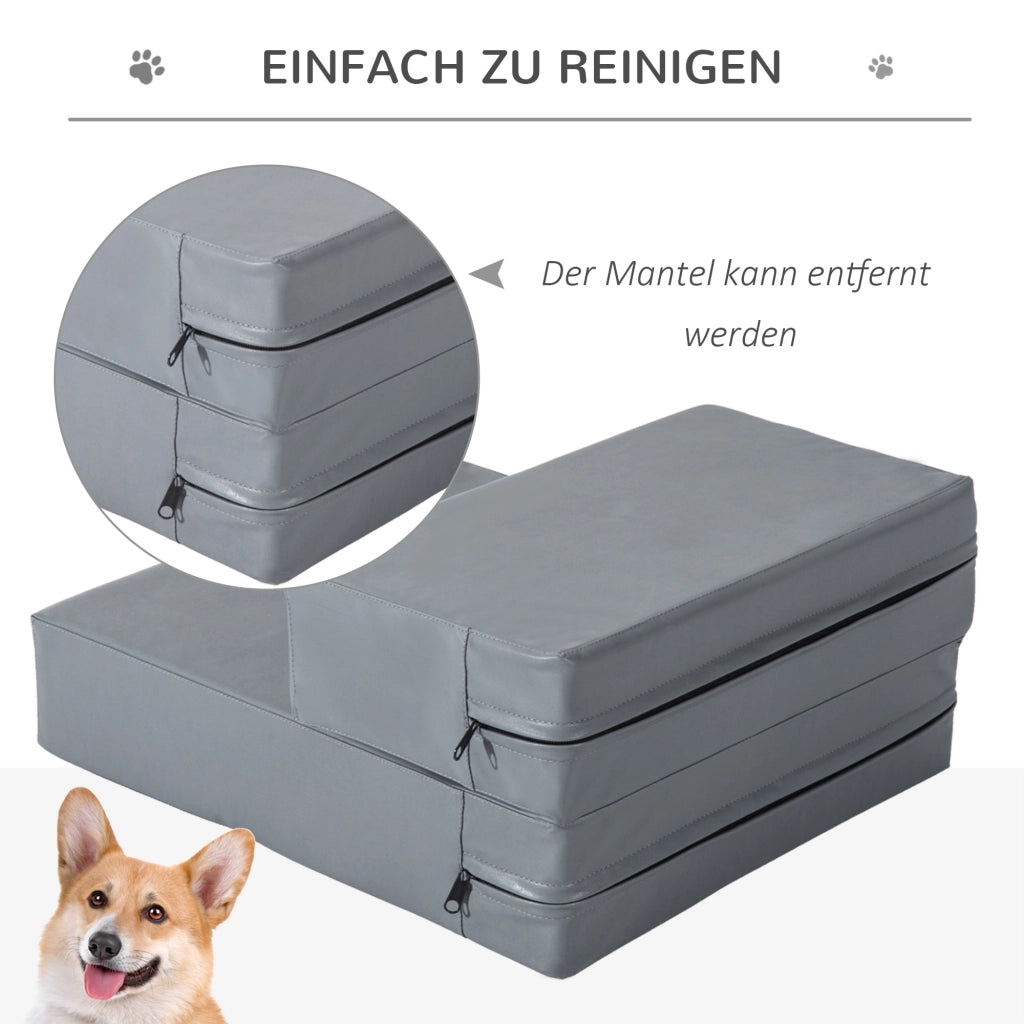 Scala per cani e gatti pieghevole 2 gradini ¨C zephmum ¨C grigio 20 cm