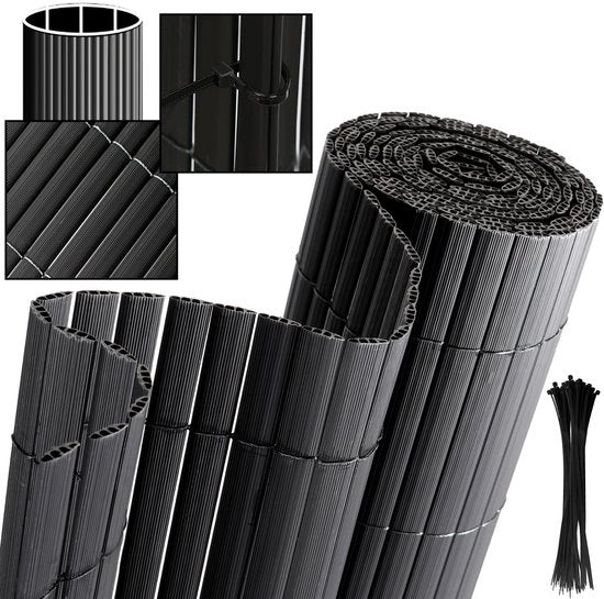 Schermo per giardino in PVC da 0,9x3m per la privacy – separazione per giardino e schermo per balcone da 0,9x3m in grigio