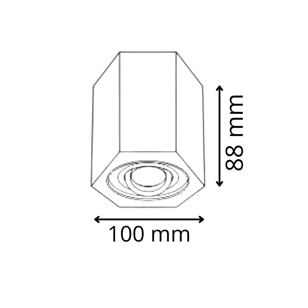 Faretto plafone bianco HEXAGON GU10 1 luce Polux 313171