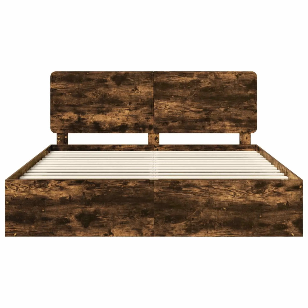 Struttura del letto Rovere fumé 180 x 200 cm Pino massello 3412456