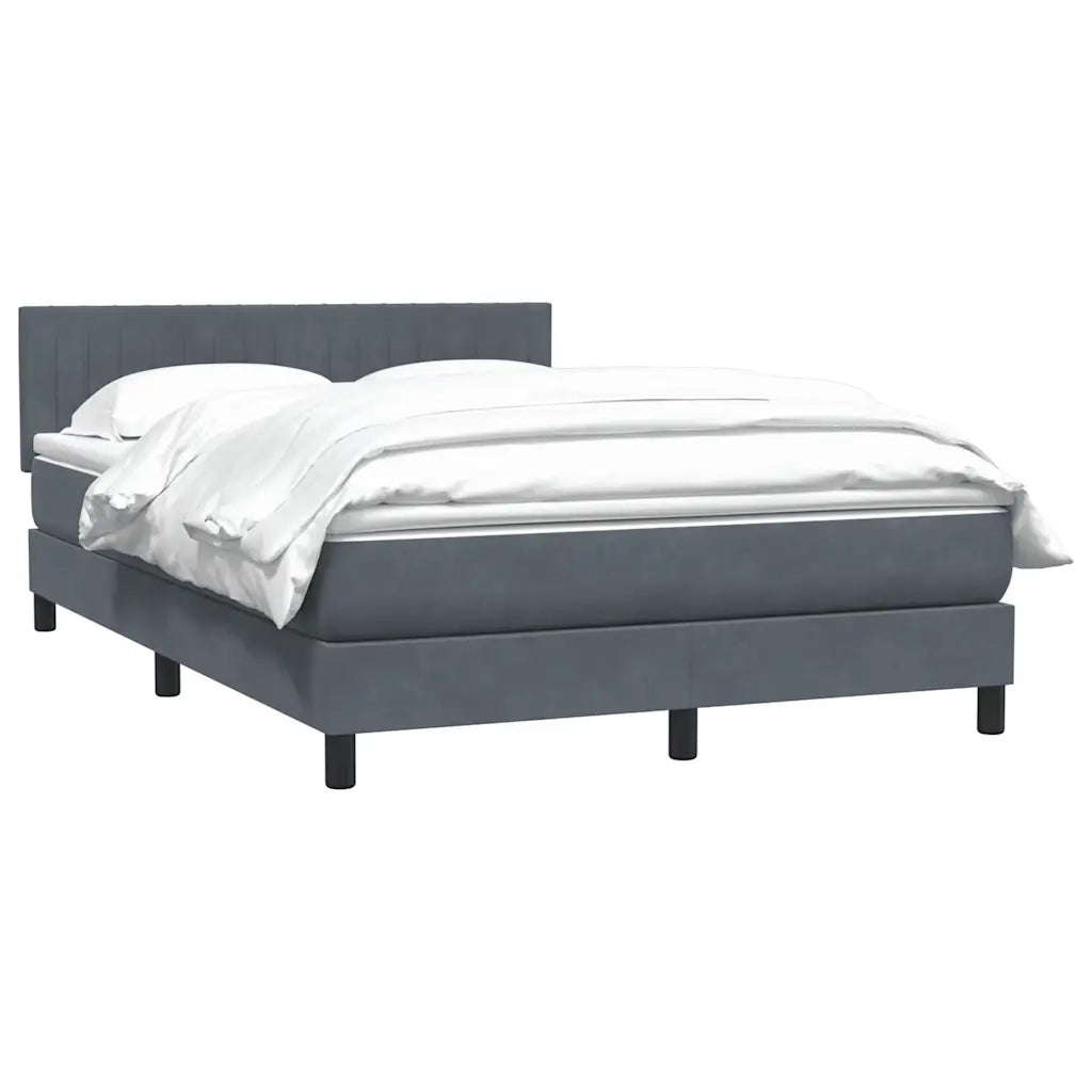 Giroletto a Molle con Materasso Grigio Scuro 160x210 cm Velluto 3316408