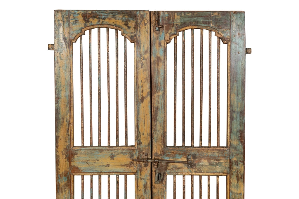 Biscottini Porta portone in legno massello e ferro da interno o da esterno vecchia e antica medievale scorrevole