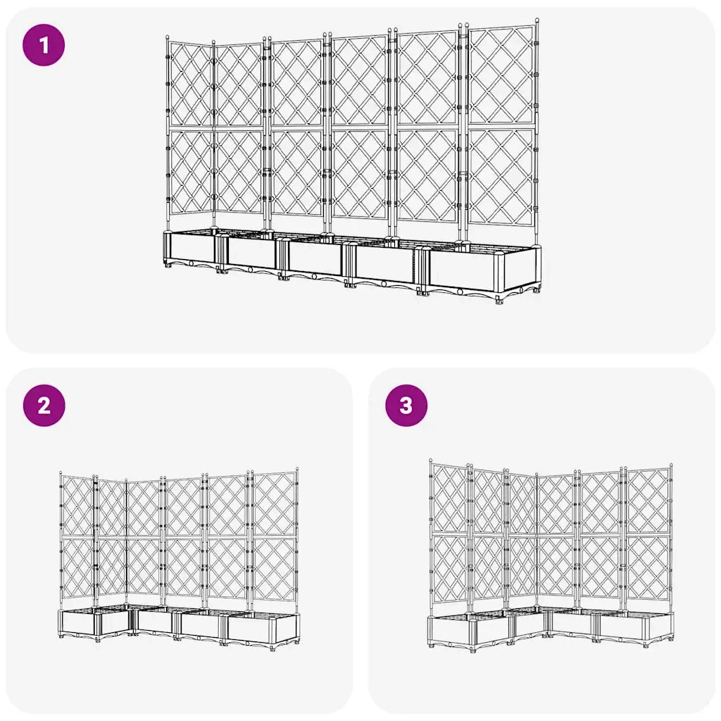 Vaso da giardino 5 pcs Bianco 120 x 120 x 125,5 cm Plastica 42002910