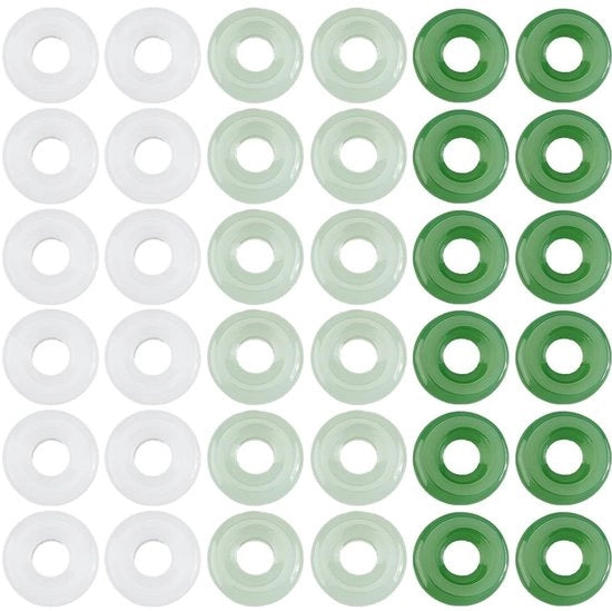Serie di Donut per Collane 90 pezzi - Diametro 12,5 mm - Diametro foro 4,5 mm - Per la creazione di gioielli - Decorazioni DIY - Vetro resistente - Donut per collane