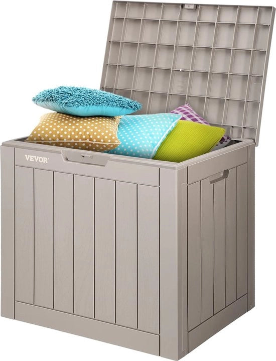 Scatola di Stoccaggio - Scatola di Stoccaggio Esterno - Cassa di Archiviazione - Box - Stoccaggio Esterno - Cuscini di Giardino - Grigio - 117Ltr