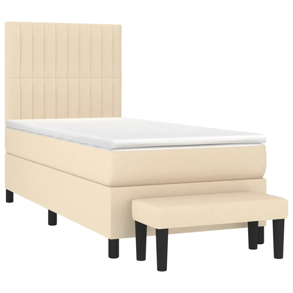 Giroletto a Molle con Materasso Crema 90x190 cm in Tessuto