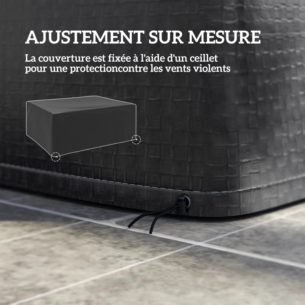 Copertura protettiva per set giardino ¨C Xylo ¨C Polietilene anti-UV 235x190x90cm nero